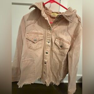 Women's light orange distressed Jacket-fits like medium